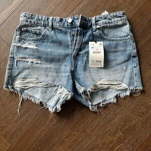 Zara Distressed Denim Women Shorts